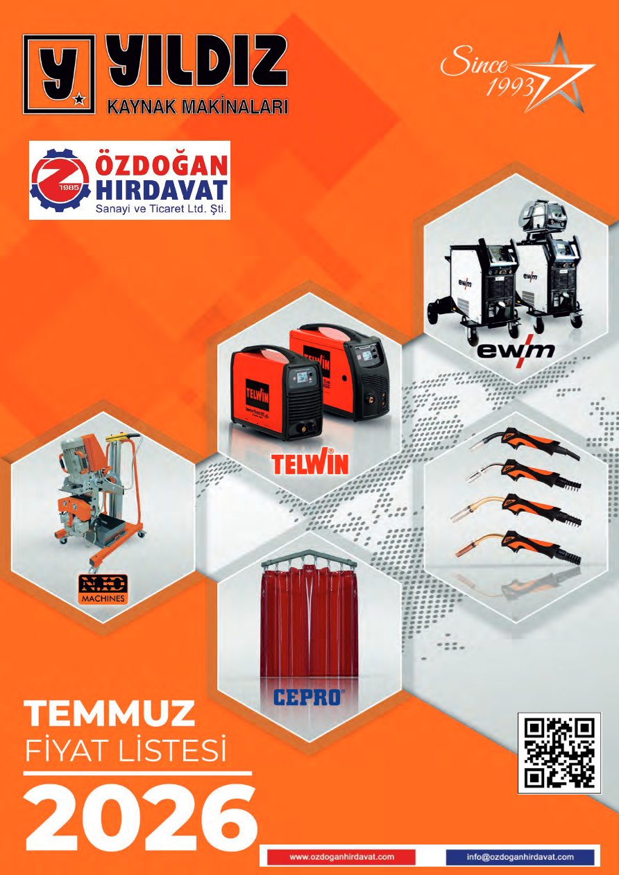 YILDIZ -KAYNAK- TEMMUZ 2026 FİYAT LİSTESİ