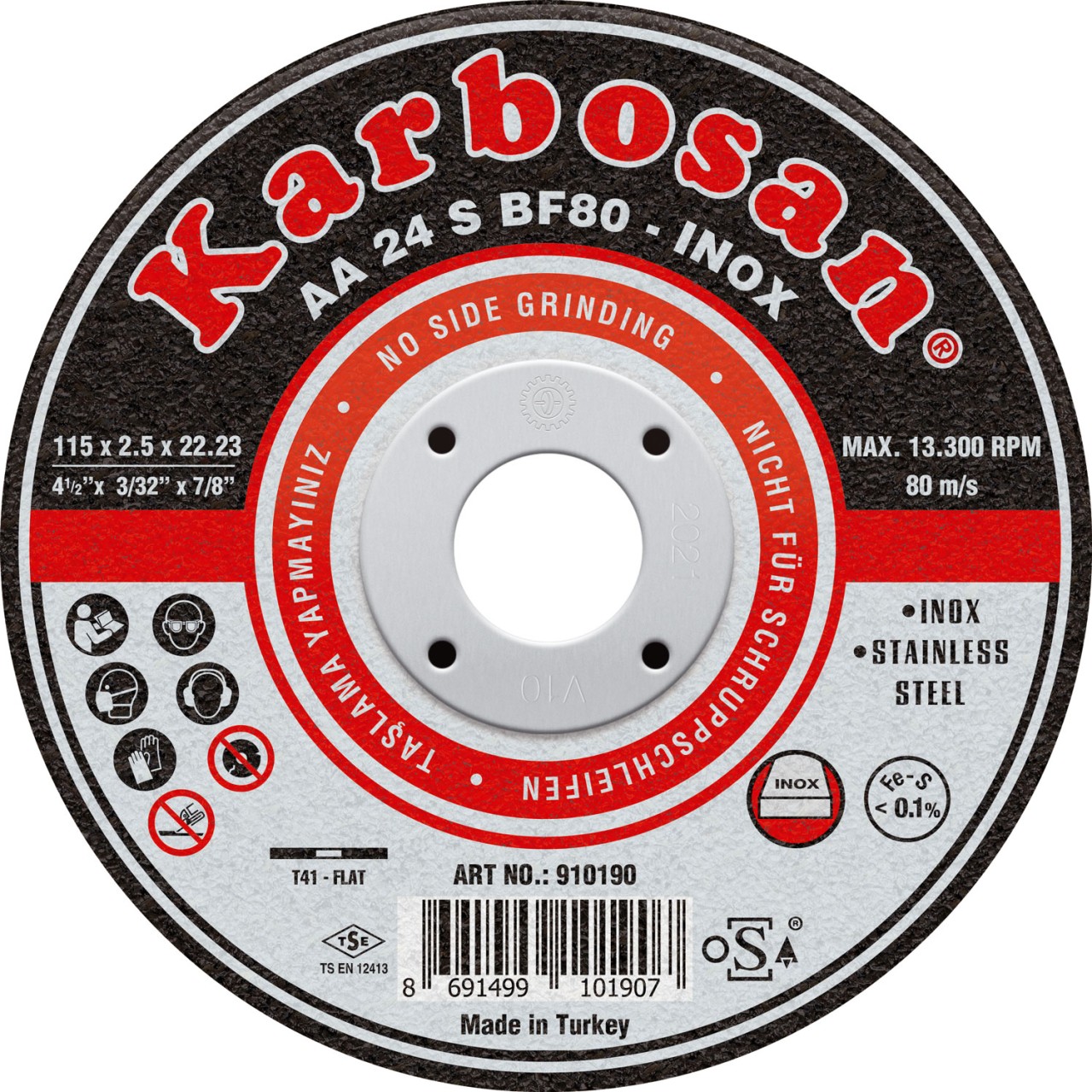 115X2,5X22 İNOX DÜZ KESİCİ