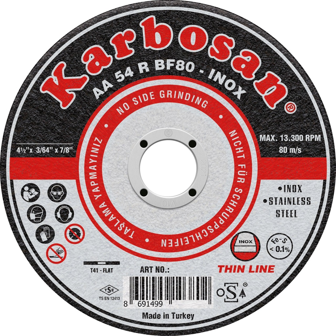 125X1X22 İNOX THİNLİNE KESİCİ TAŞ