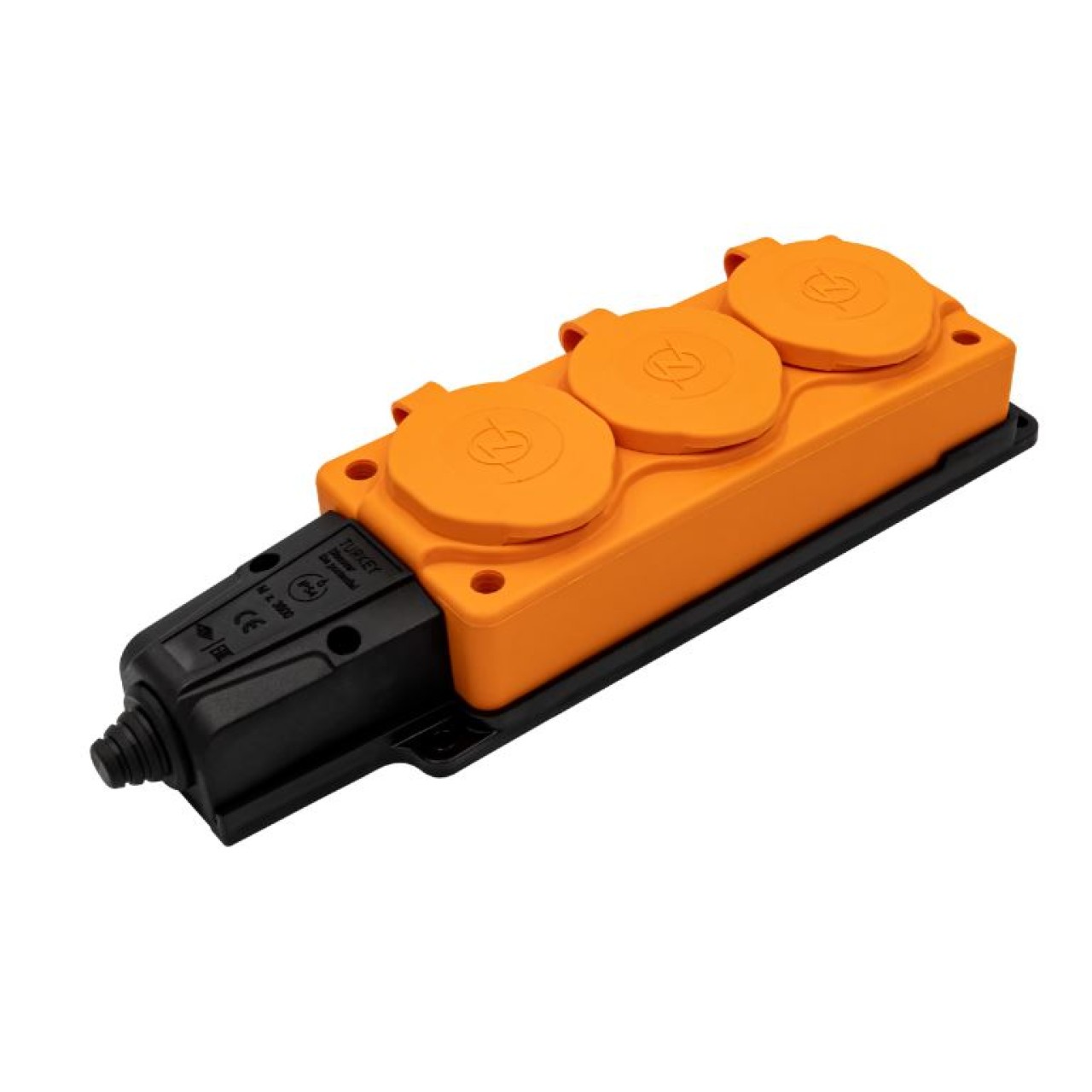 1X16A 3'LÜ GRUP PRİZ SİYAH/TURUNCU