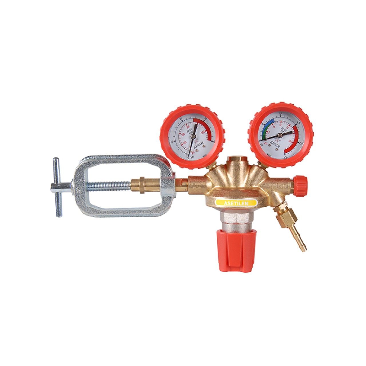 ASETİLEN BASINÇ DÜŞÜRÜCÜ KELEPÇELİ 0-1,5 BAR