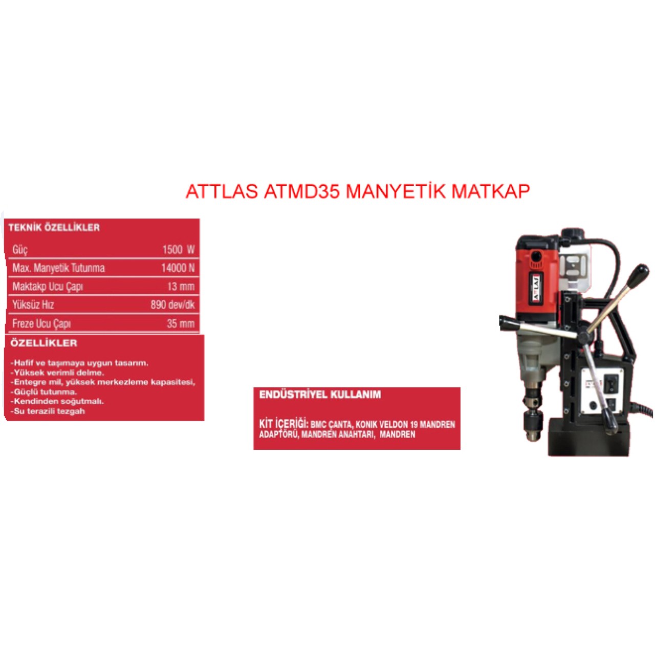 ATMD 35 MANYETİK MATKAP