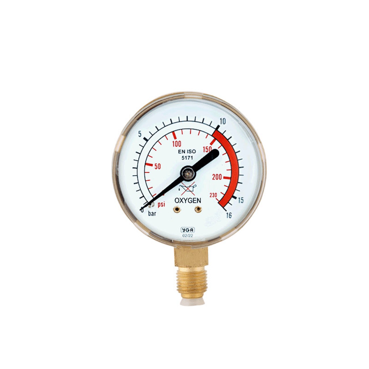 BASINÇ GÖSTERGESİ 0-16 OKSİJEN ÇIKIŞ,DIŞ ÇAPI Q63 MM