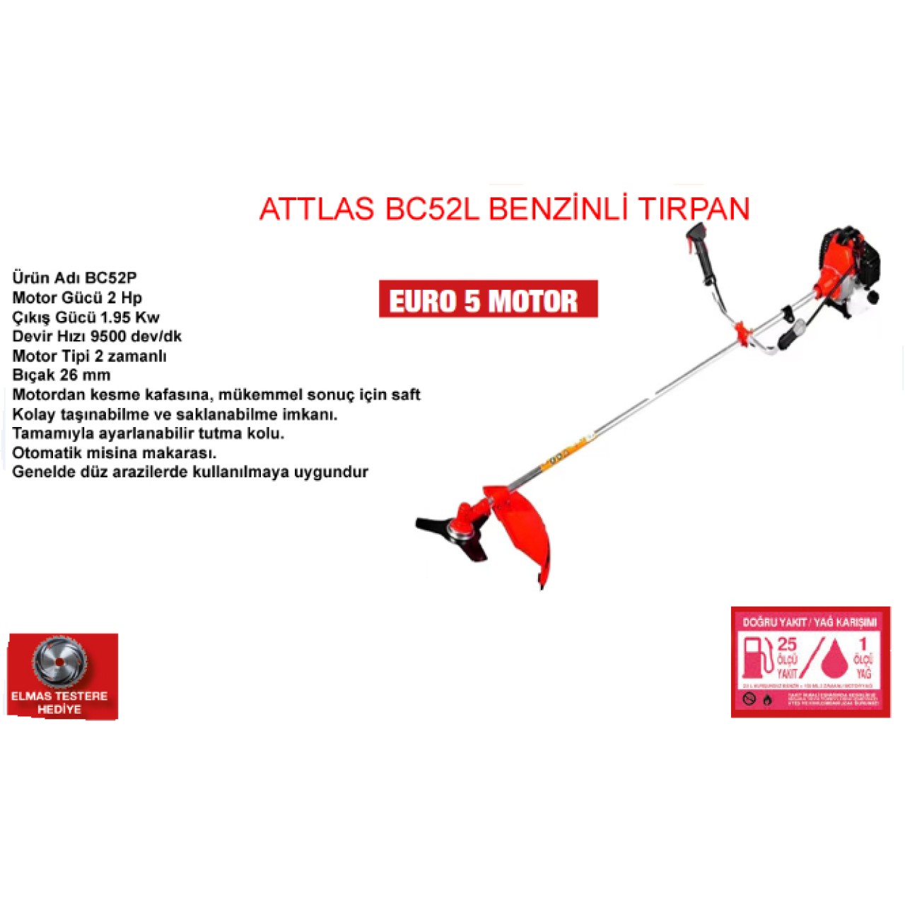 BC52 L BENZİNLİ TIRPAN 52CC EURO V ATTLAS