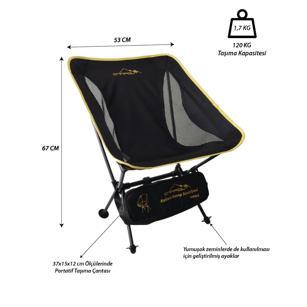 CAMPOUT PRATİK KAMP SANDALYESİ