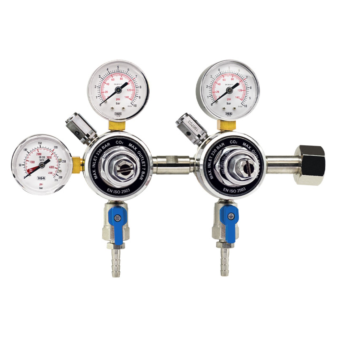 CO2 MEŞRUBAT REGÜLATÖRÜ W 21.80 X 1/14" ÇİFT REGÜLATÖRLÜ 7 BAR