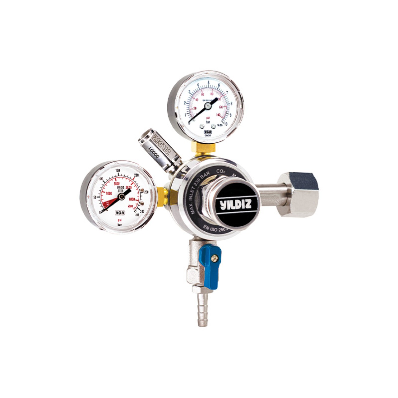 CO2 MEŞRUBAT REGÜLATÖRÜ W 21.80 X 1/14" TEK REGÜLATÖRLÜ 7 BAR