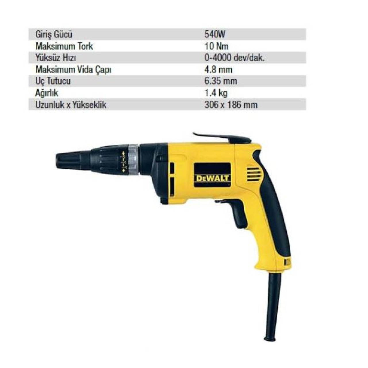 DEWALT ELEKTRİKLİ TORNAVİDA DW274K
