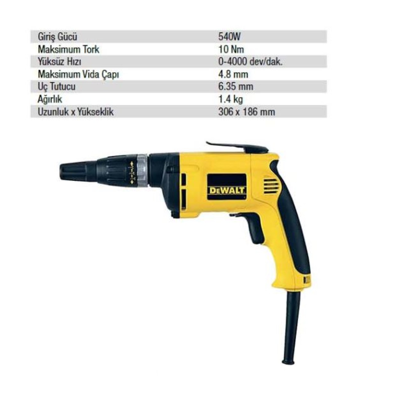 DEWALT ELEKTRİKLİ TORNAVİDA DW274K