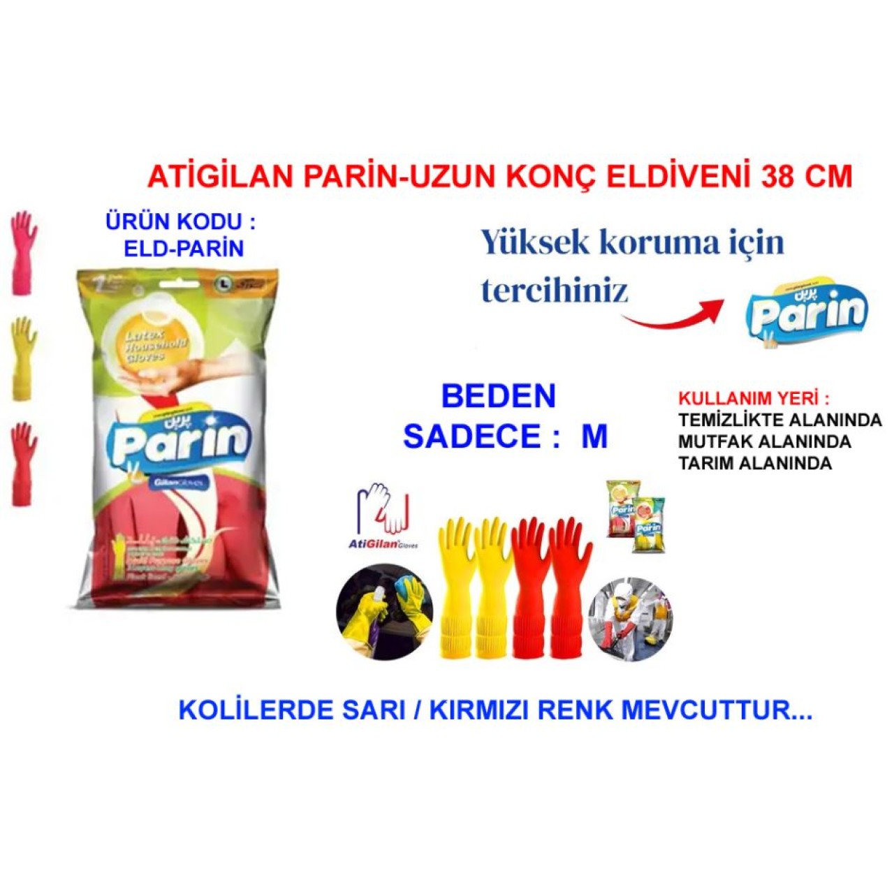 G-010-U UZUN KONÇ ELDİVEN M 38CM