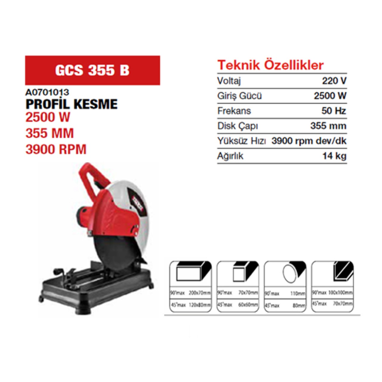 GCS355B PROFİL KESME
