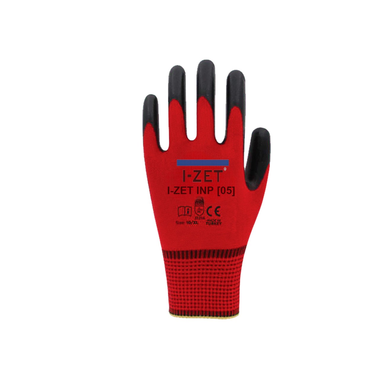 I-ZET POLY ÖRME NİTRİL ELDİVEN KIRMIZI SİYAH NO:9