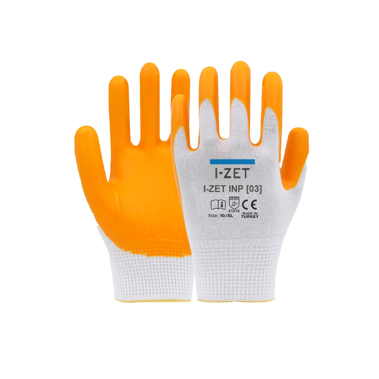 I-ZET POLYESTER ÖRME NİTRİL ELDİVEN SARI NO:9