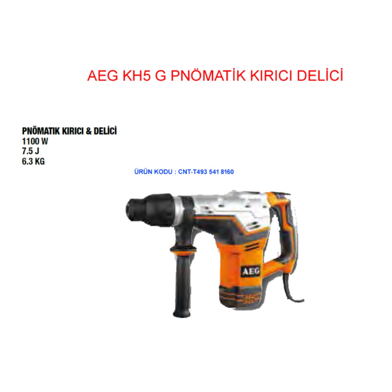 KH5G SDS MAX 7,5J PNÖMATİK KIRICI DELİCİ