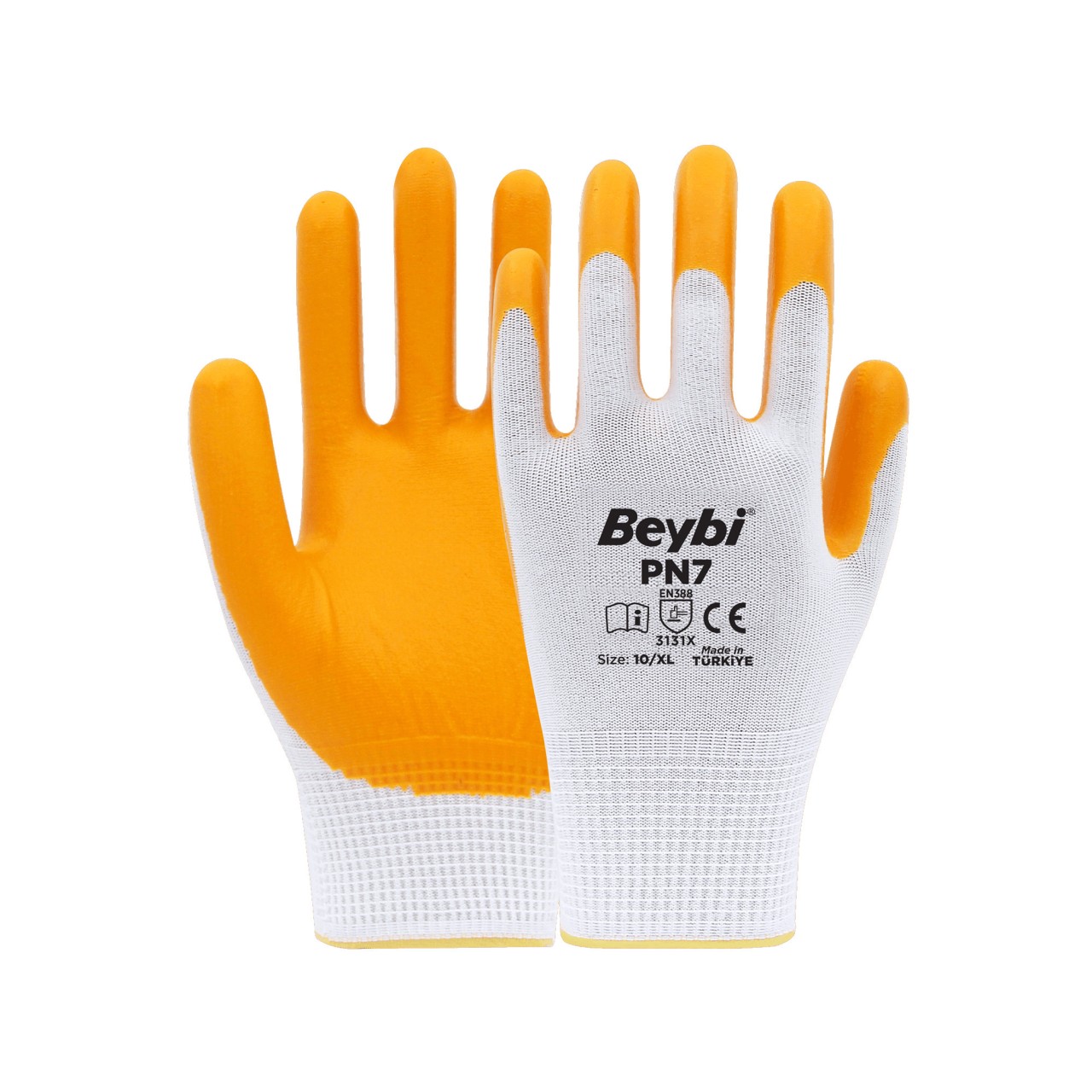 NİTRİL ELDİVEN POLY BEYAZ SARI NO:10