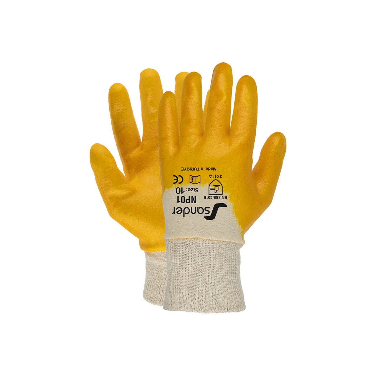 NİTRİL ELDİVEN SARI SANDER NP01 NO:10