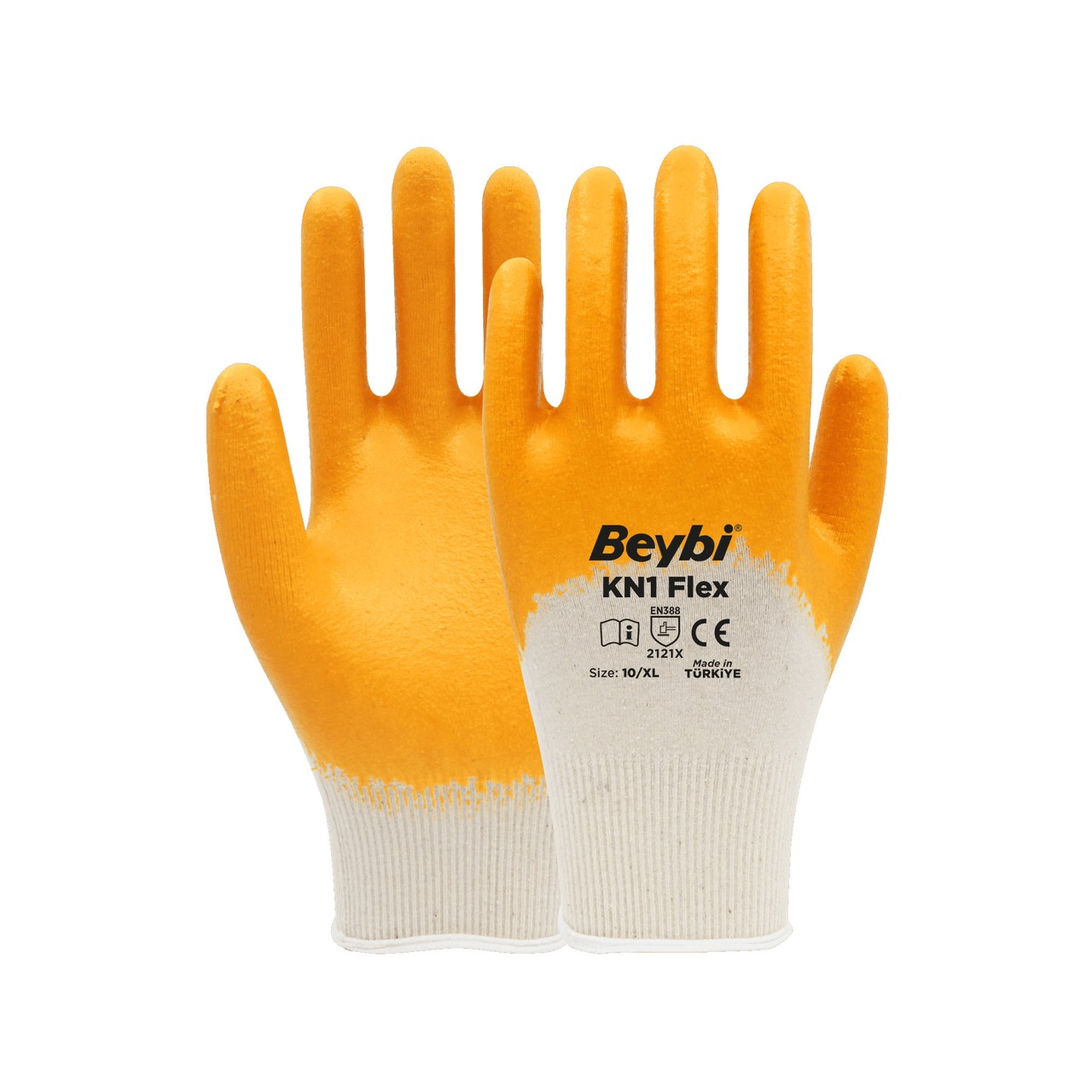 NİTRİL PAMUK ELDİVEN SARI KN1 FLEX NO:10
