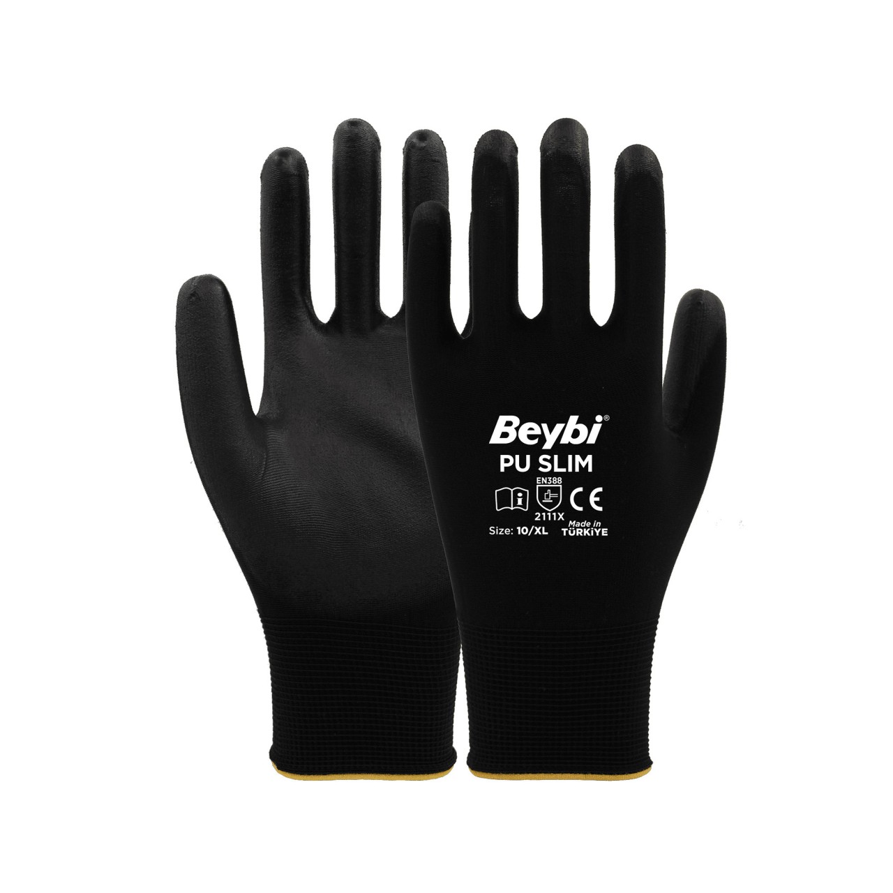 POLİÜRETAN KAPLI PU SLİM SİYAH ELDİVEN NO:8