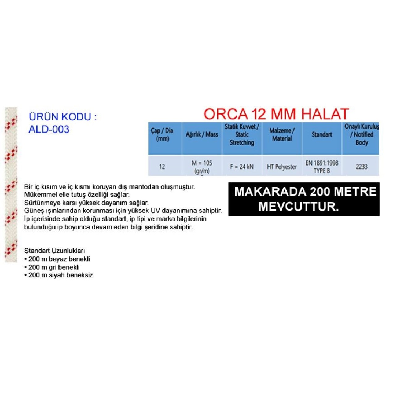 POLYESTER HALAT 12MM