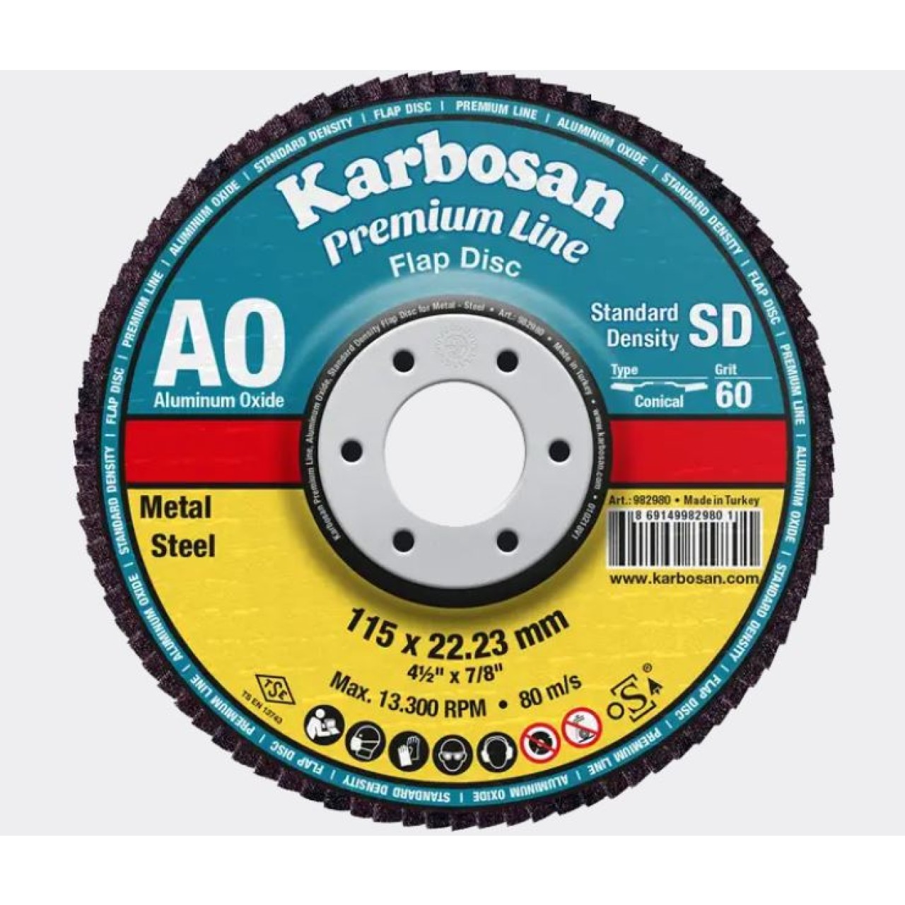 PREMİUMLİNE FLAP DİSK 115MM 60 KUM NK KONİK AO AXPR11 SD