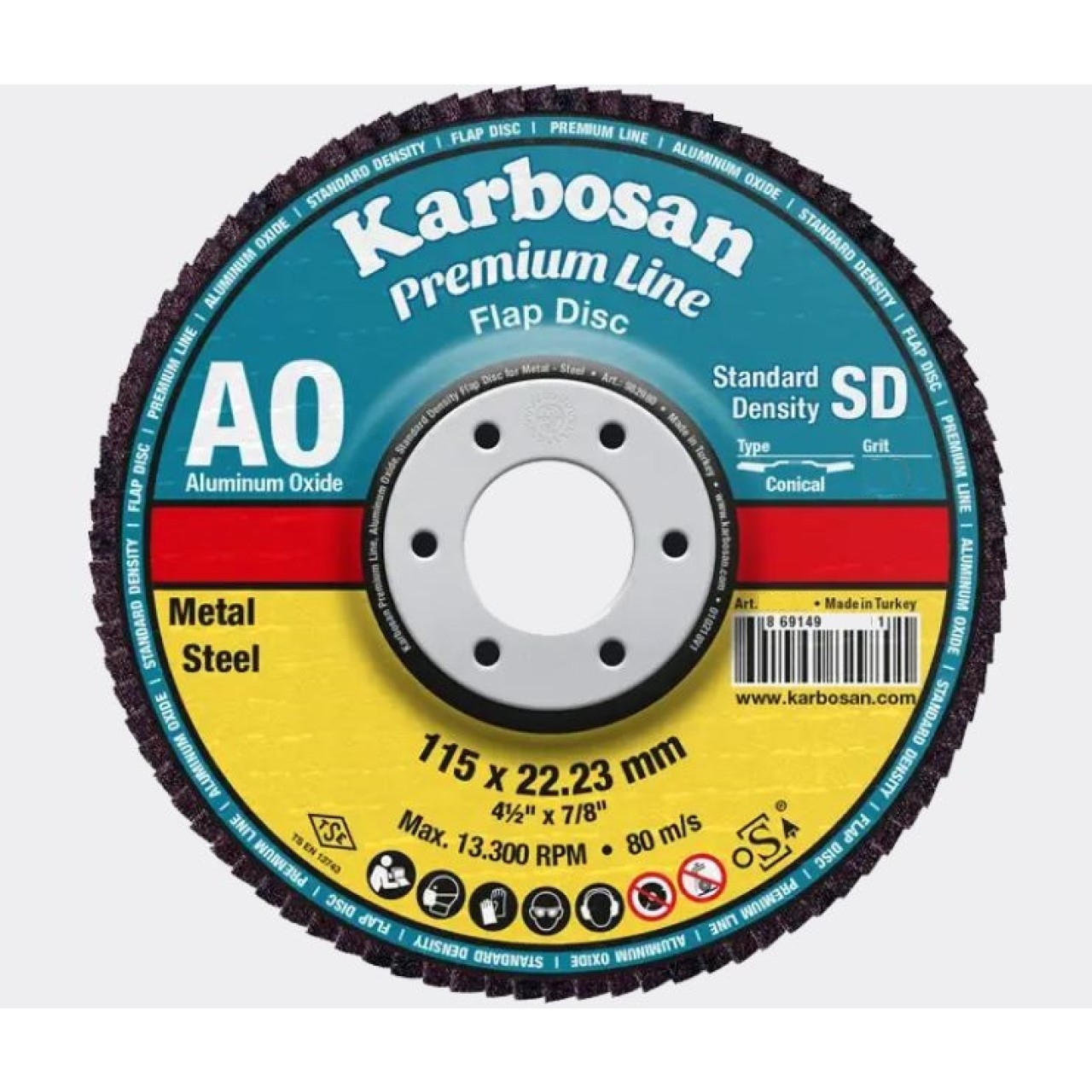 PREMİUMLİNE FLAP DİSK 115MM 80 KUM NK KONİK AO AXPR11 SD