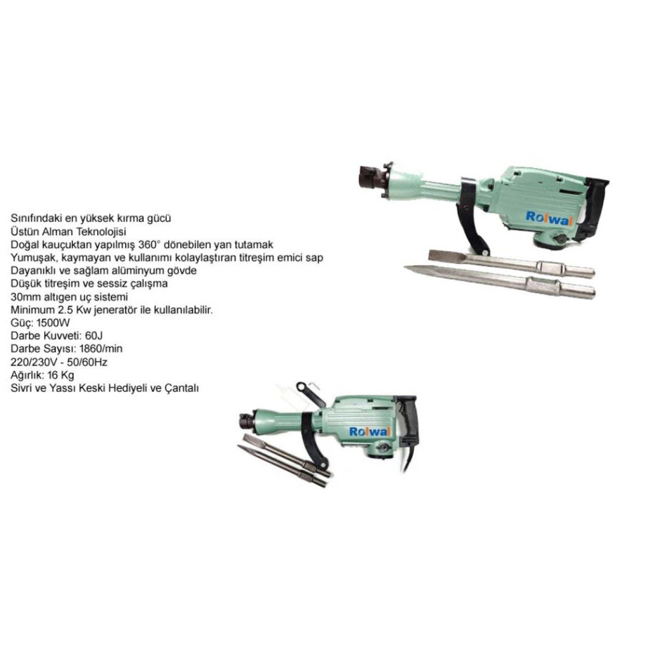 ROLWALL 16KG KIRICI 1500W 60J