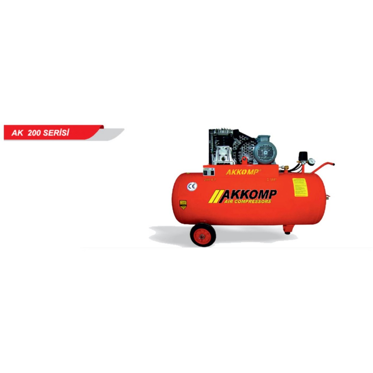 TEK KADEMELİ KOMPRESÖR 3HP 8 BAR 200LT TRİFAZE