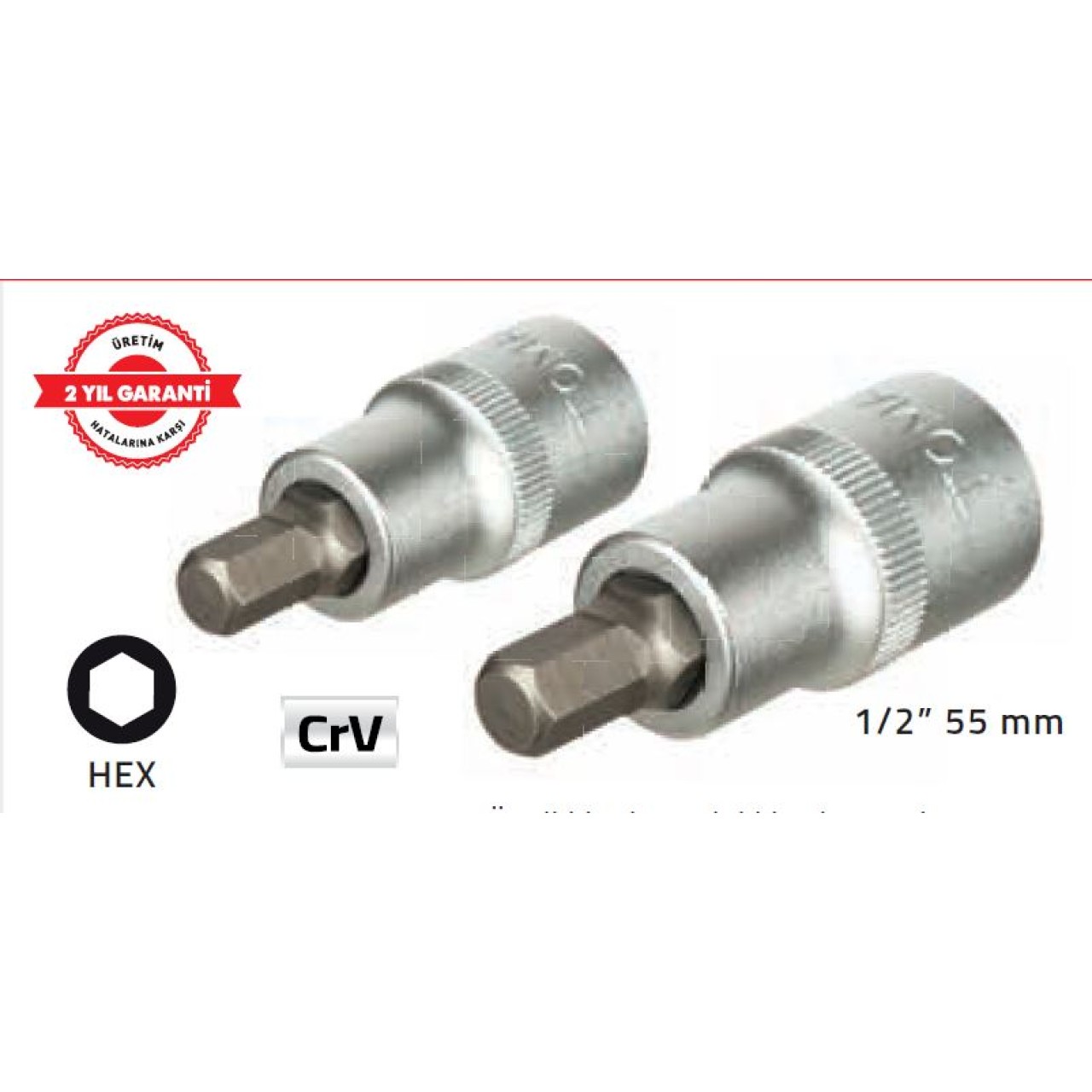 TOMAX 1/2 " 55 MM LOKMALI ALLEN UÇ (8 MM) KISA