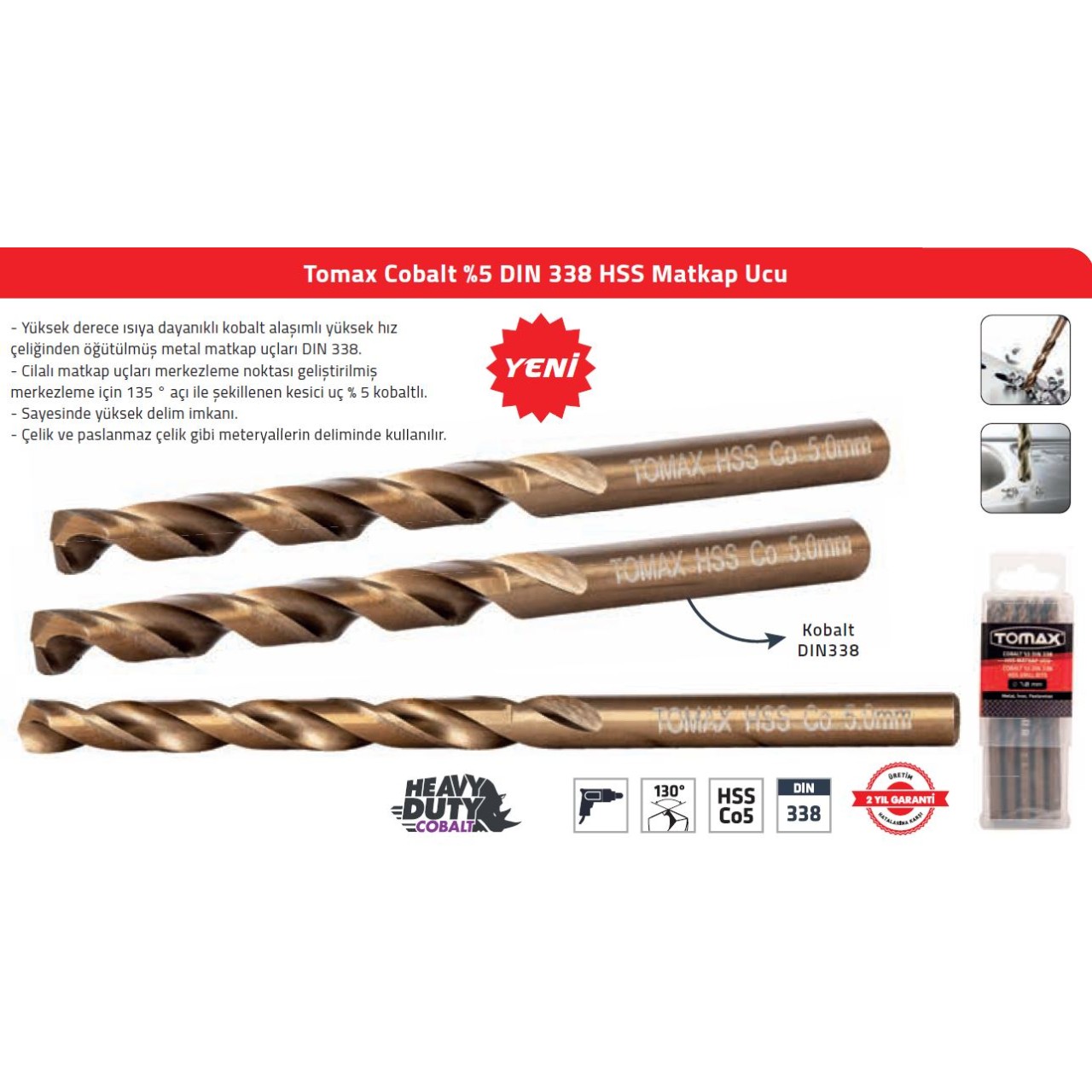 TOMAX COBALT %5 HSS 338 MATKAP UCU 3.5 MM