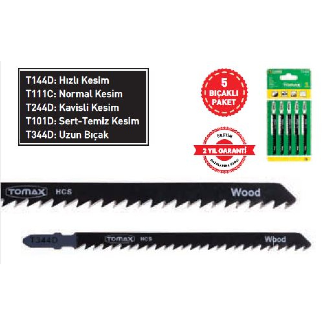 TOMAX DEKUPAJ AĞZI BIÇAĞI 5 Lİ PK T:144/D HIZLI