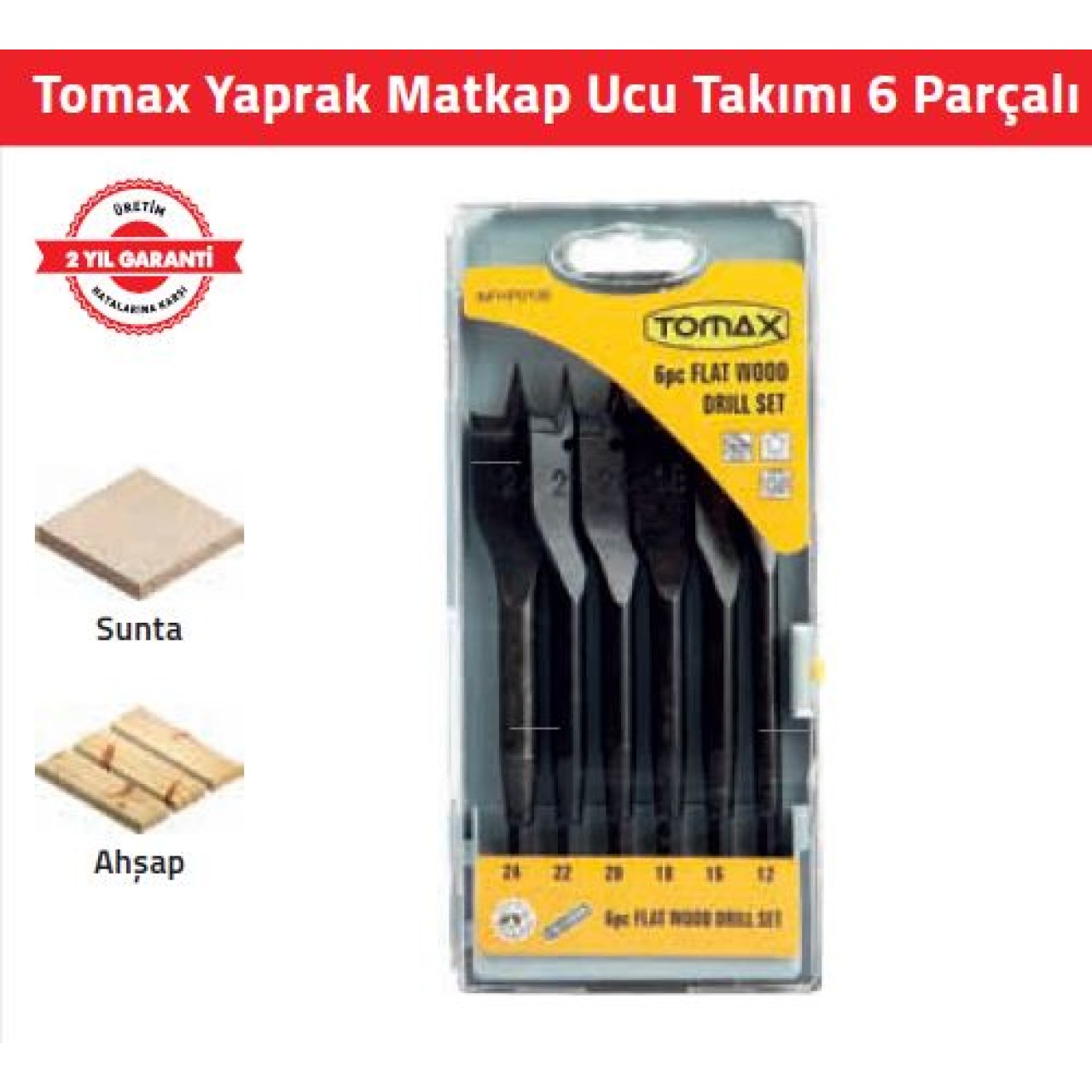 TOMAX YAPRAK MATKAP UCU 6 PARÇA TAKIM KISA (12-24MM)