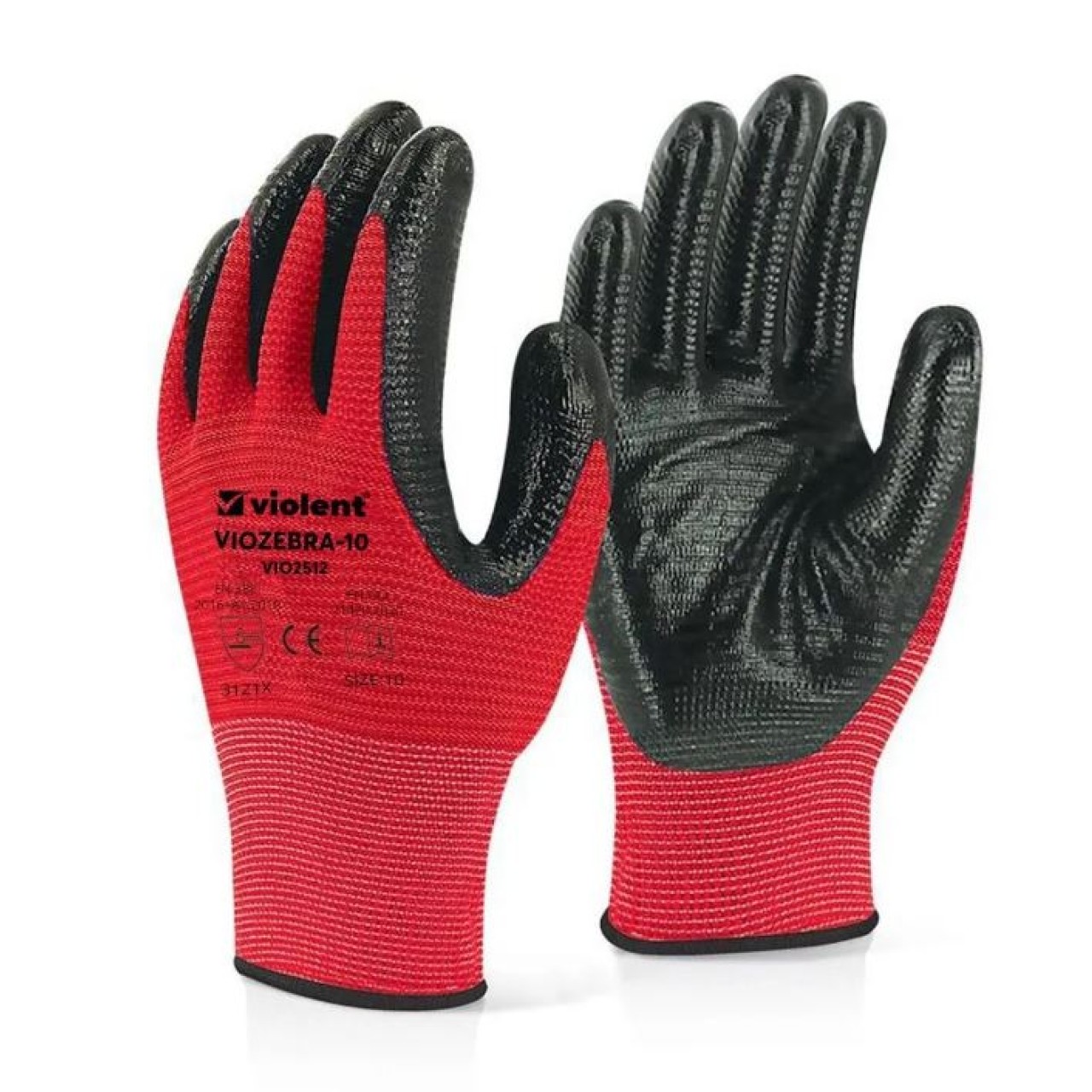 VIOMAX VIO ZEBRA KIRMIZI SİYAH İŞ ELDİVENİ NO:10