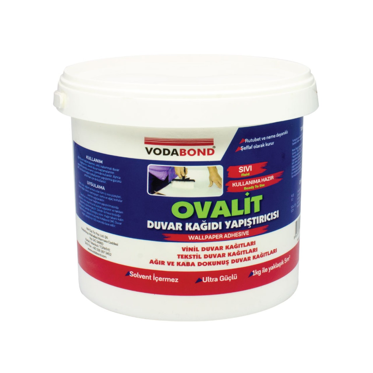 VODABOND OVALİT KULLANIMA HAZIR DUVAR KAĞIDI YAPIŞTIRICISI SIVI - 3 KG