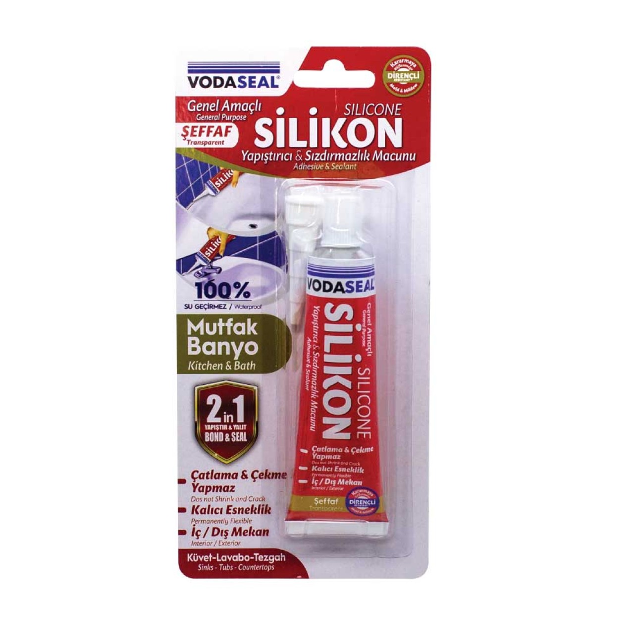 VODABOND TÜP SİLİKON - ŞEFFAF  - 50 GR