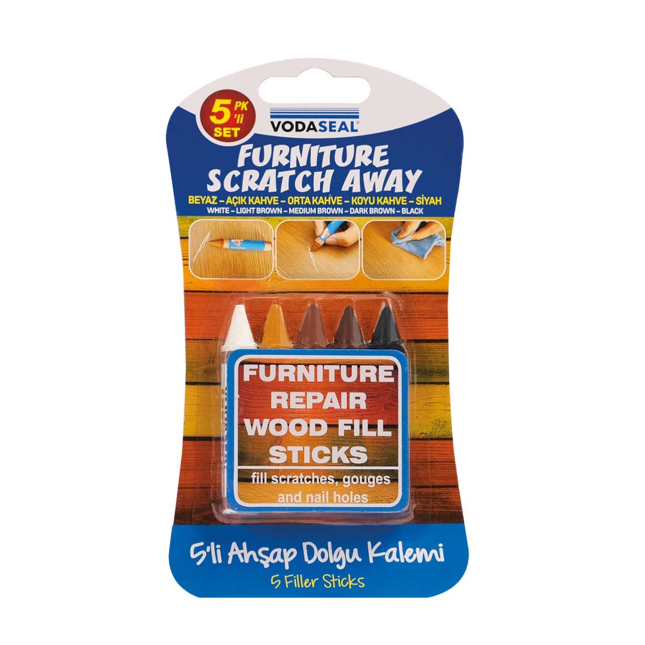 VODASEAL AHŞAP DOLGU KALEMİ 5 Lİ SET