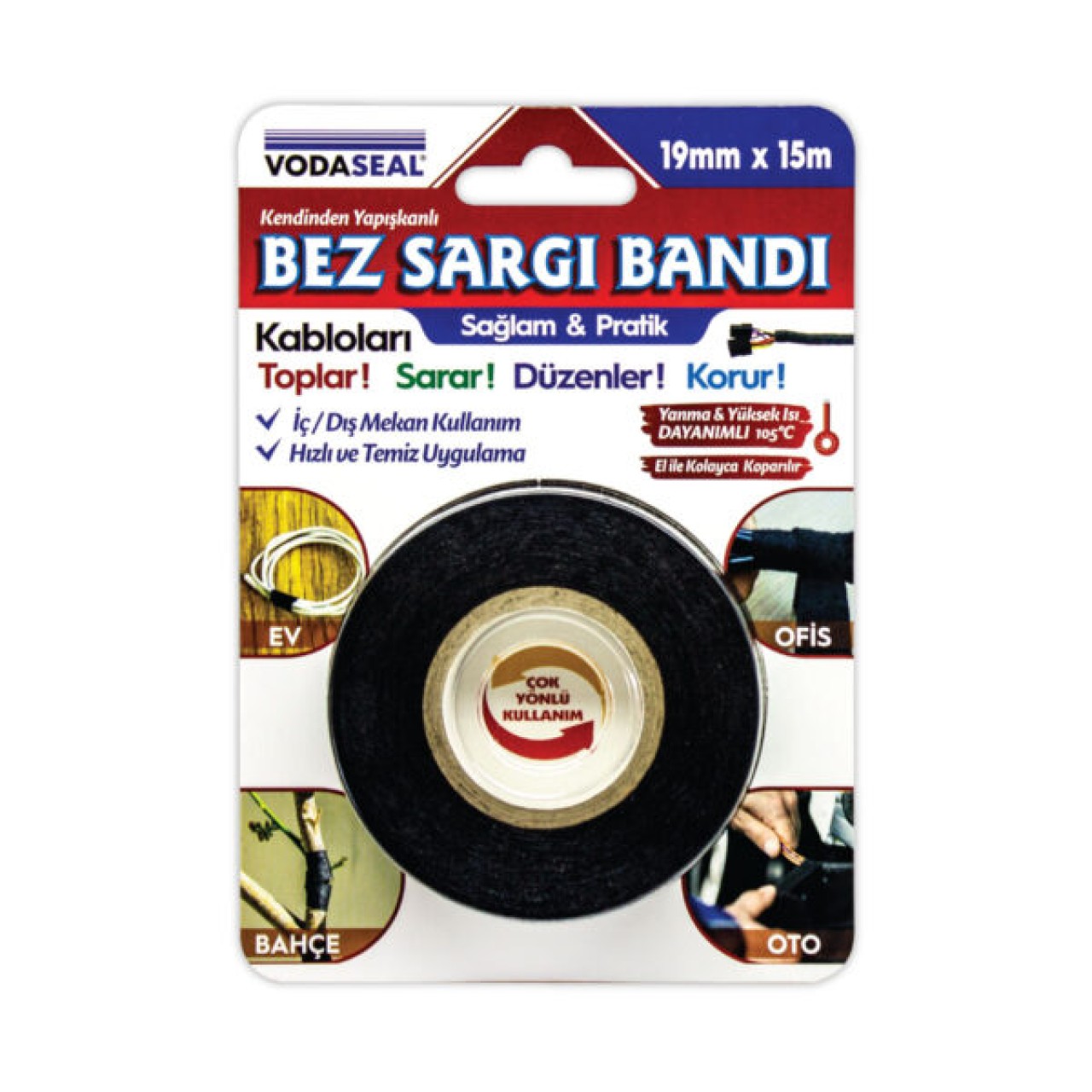 VODASEAL BEZ SARGI BANDI - 19 MM X 15 MT - SİYAH