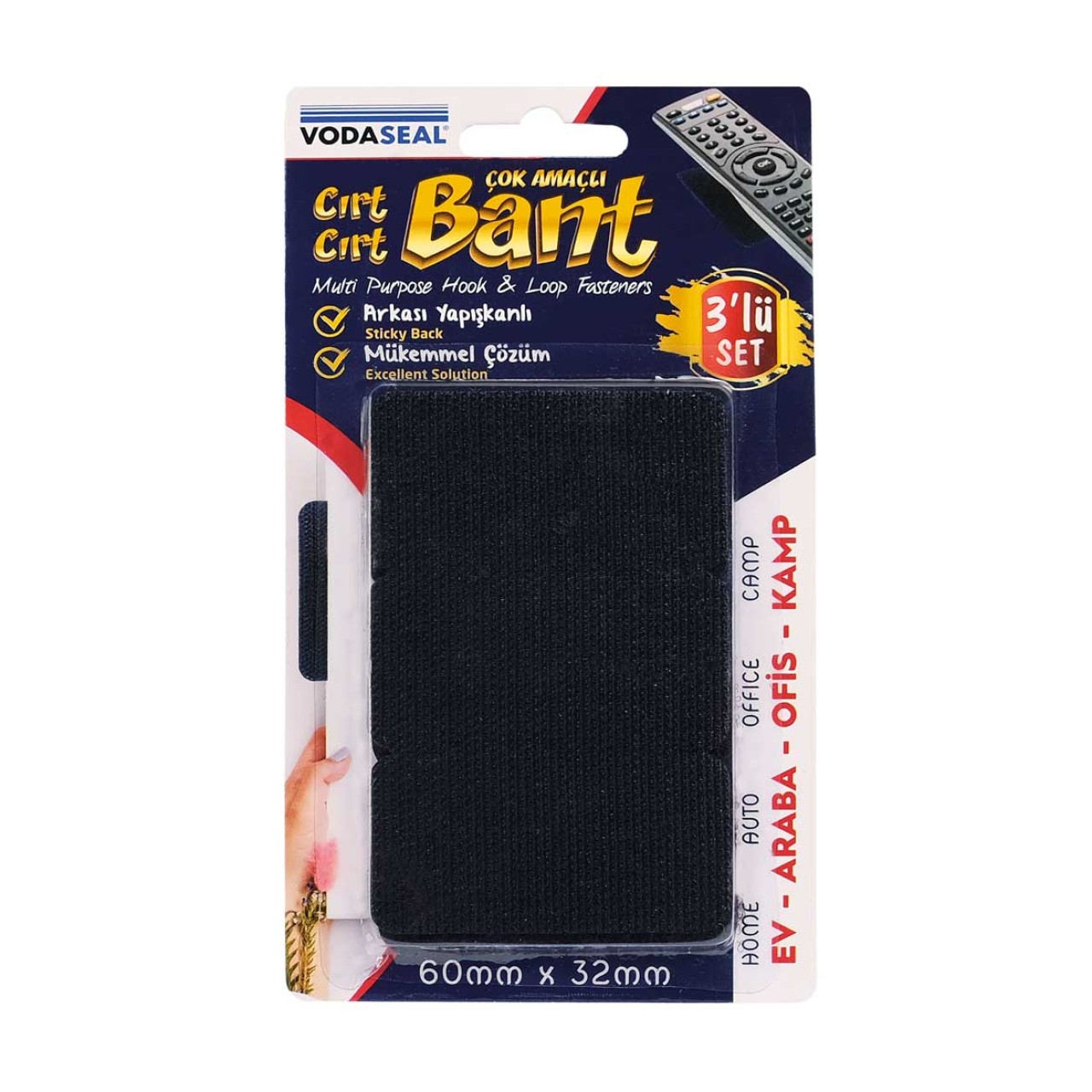 VODASEAL ÇOK AMAÇLI CIRT CIRT BANT -3'LÜ SET 60MMX32 MM