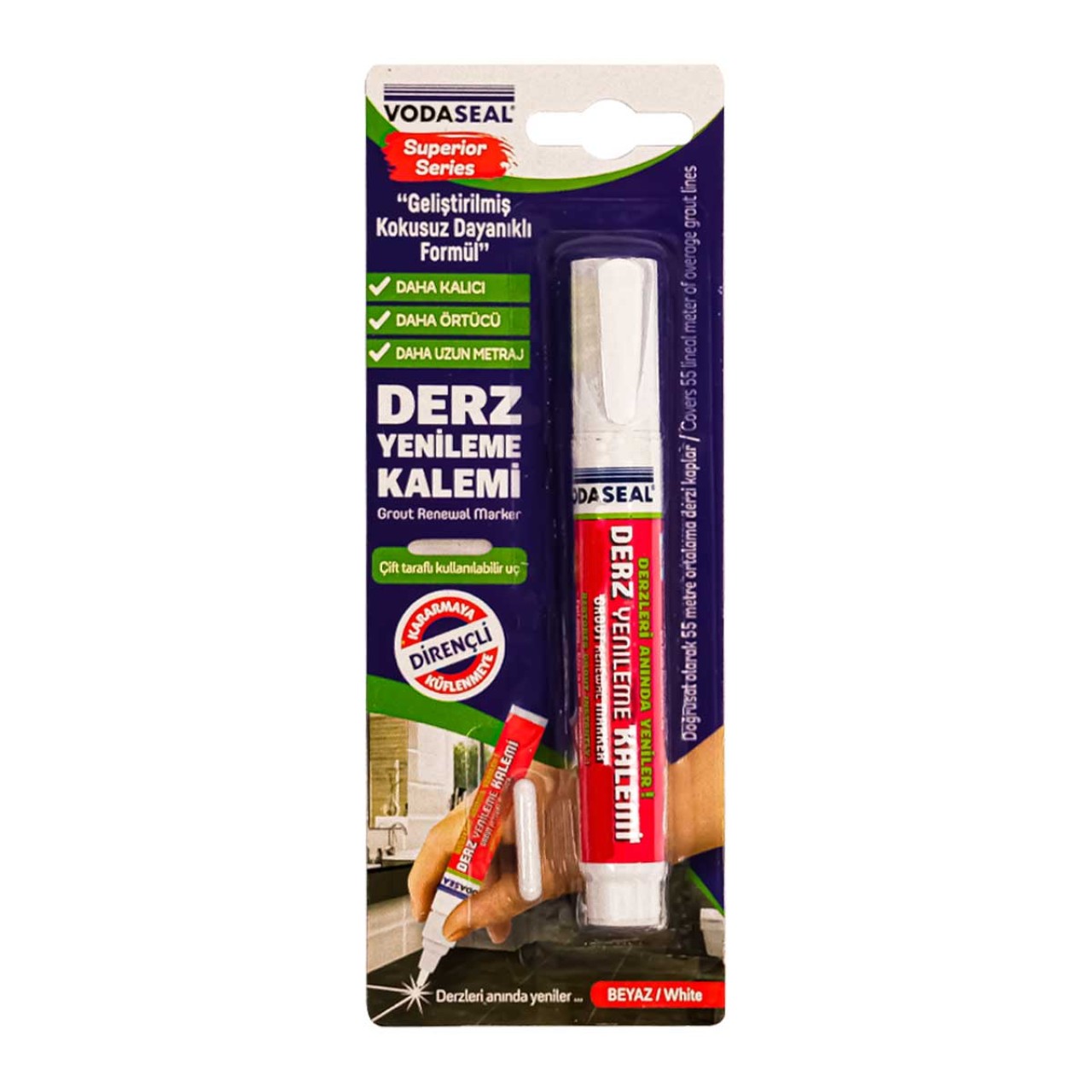VODASEAL DERZ KALEMİ TEKLİ BEYAZ - SÜPER SERİ