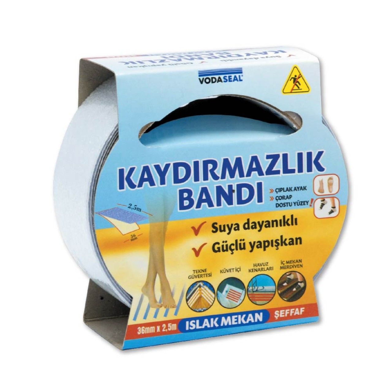 VODASEAL ISLAK MEKAN KAYDIRMAZLIK BANDI 36 MM X 2,5 MT - ŞEFFAF