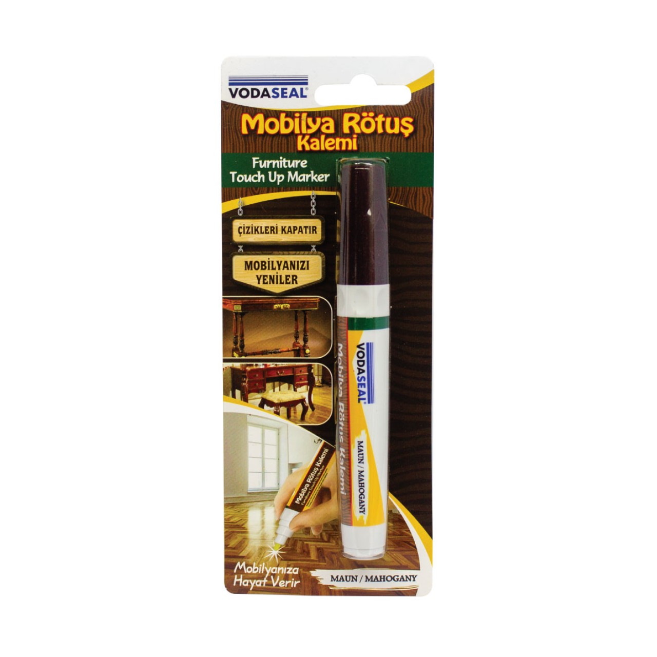 VODASEAL MOBİLYA RÖTUŞ KALEMİ  TEKLİ BLİSTER - MAUN