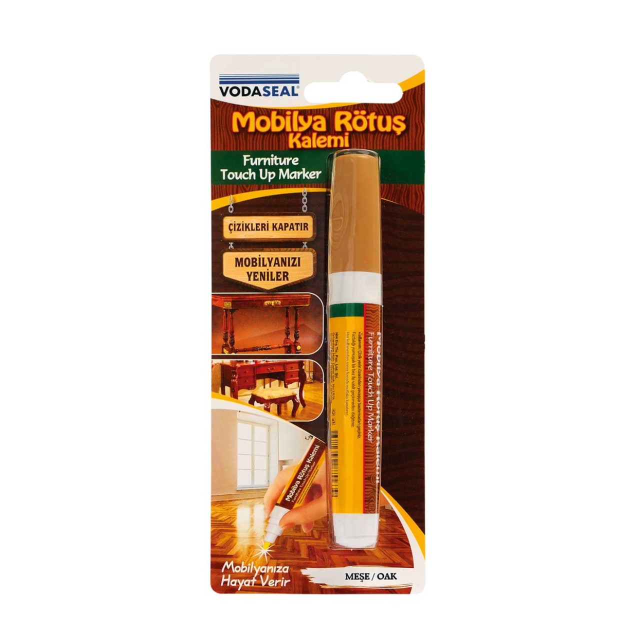 VODASEAL MOBİLYA RÖTUŞ KALEMİ  TEKLİ BLİSTER - MEŞE