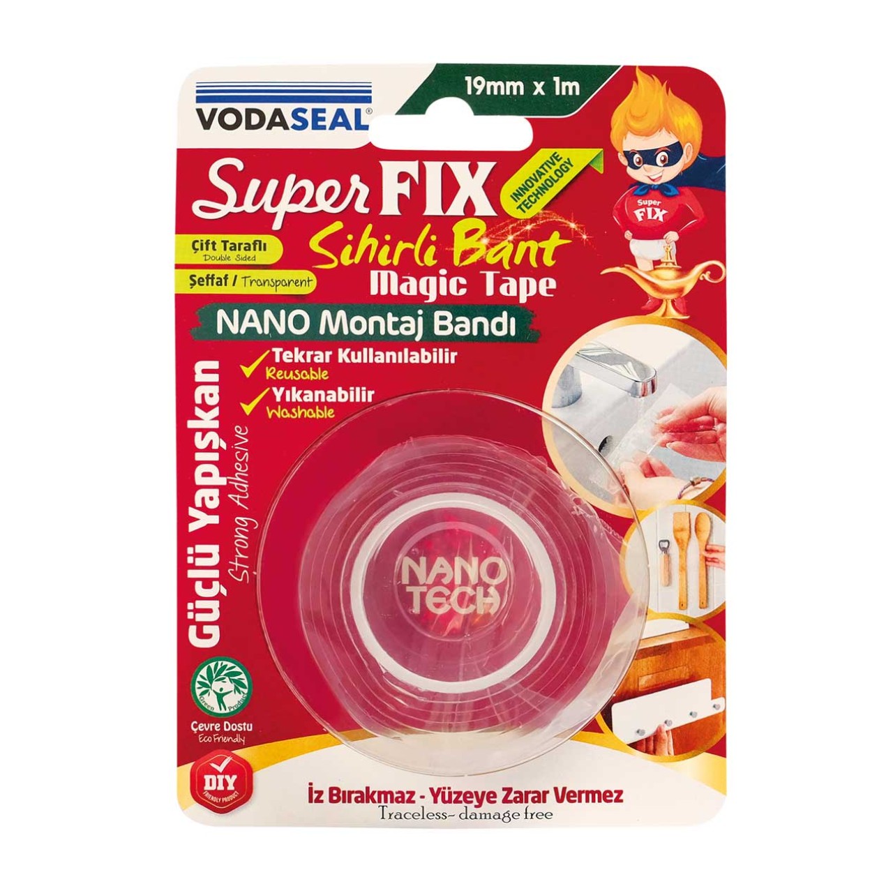 VODASEAL NANO SİHİRLİ BANT - 19 MM X 1 MT - ŞEFFAF
