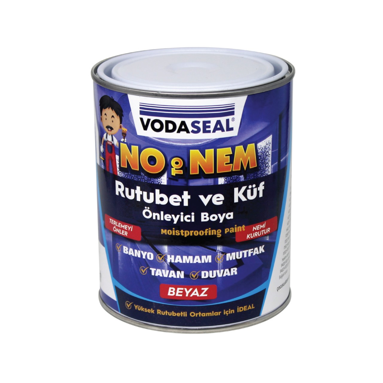 VODASEAL NO to NEM - RUTUBET ve KÜF ÖNLEYİCİ BOYA - 1 KG - BEYAZ