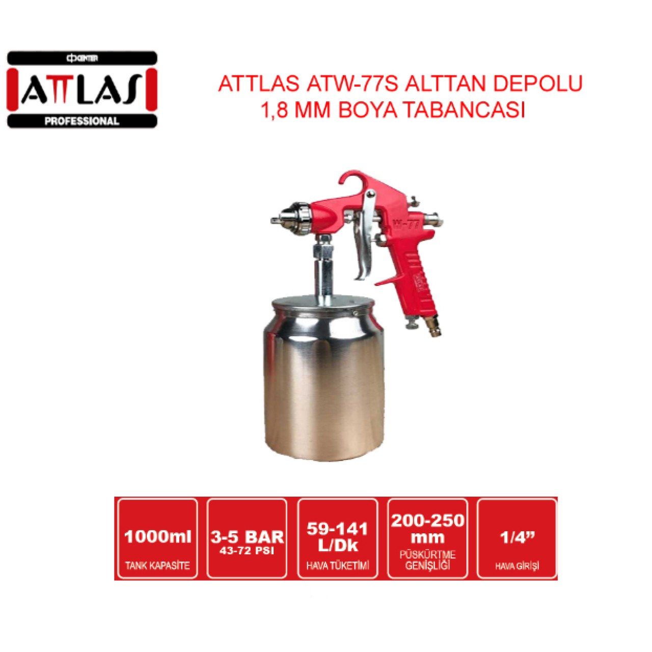 YÜKSEK BASINÇLI BOYA TABANCASI ATW-77S18